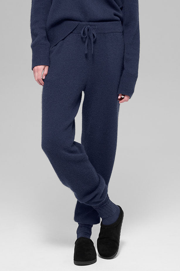 alo Wool Cashmere High-Waist New Class Jogger - Navy