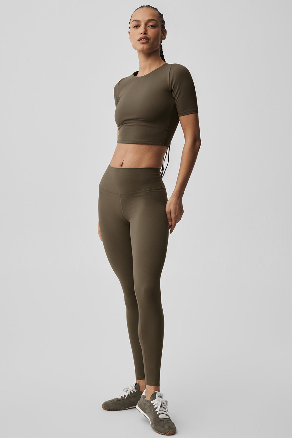 alo ALO Softsculpt High-Waist 7/8 Legging - Olive Tree