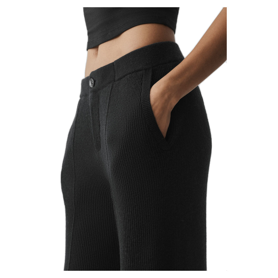 ALO Cashmere Wool Low-Rise Harmony Trouser (Long) - Black