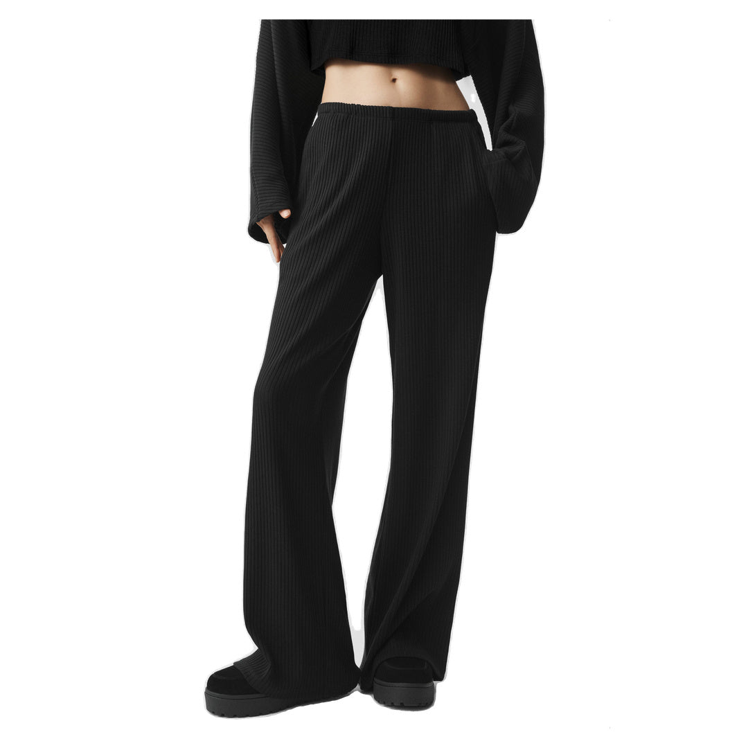 ALO Ribbed Mid-Rise Reset Pant - Black