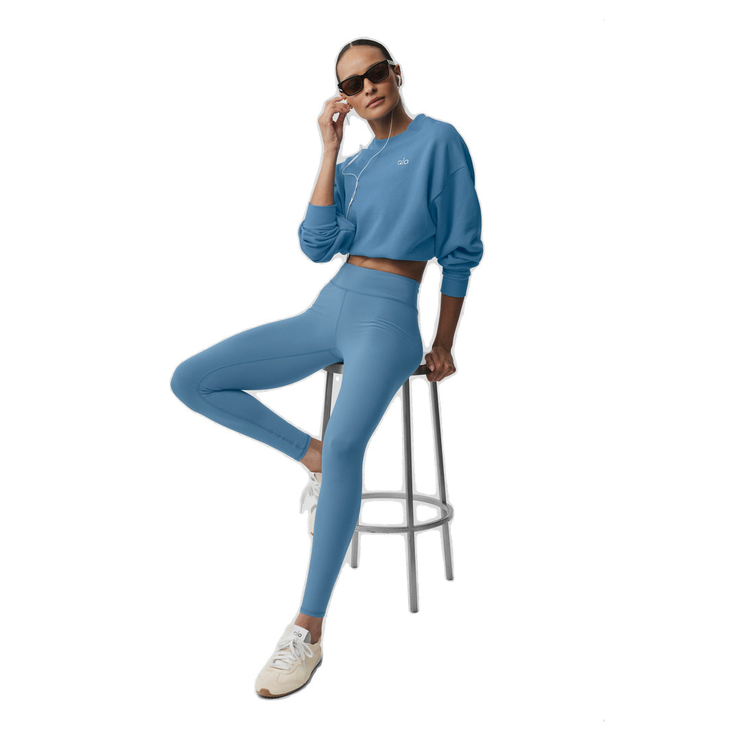 ALO Airbrush Mid-Rise 7/8 Legging - California Blue