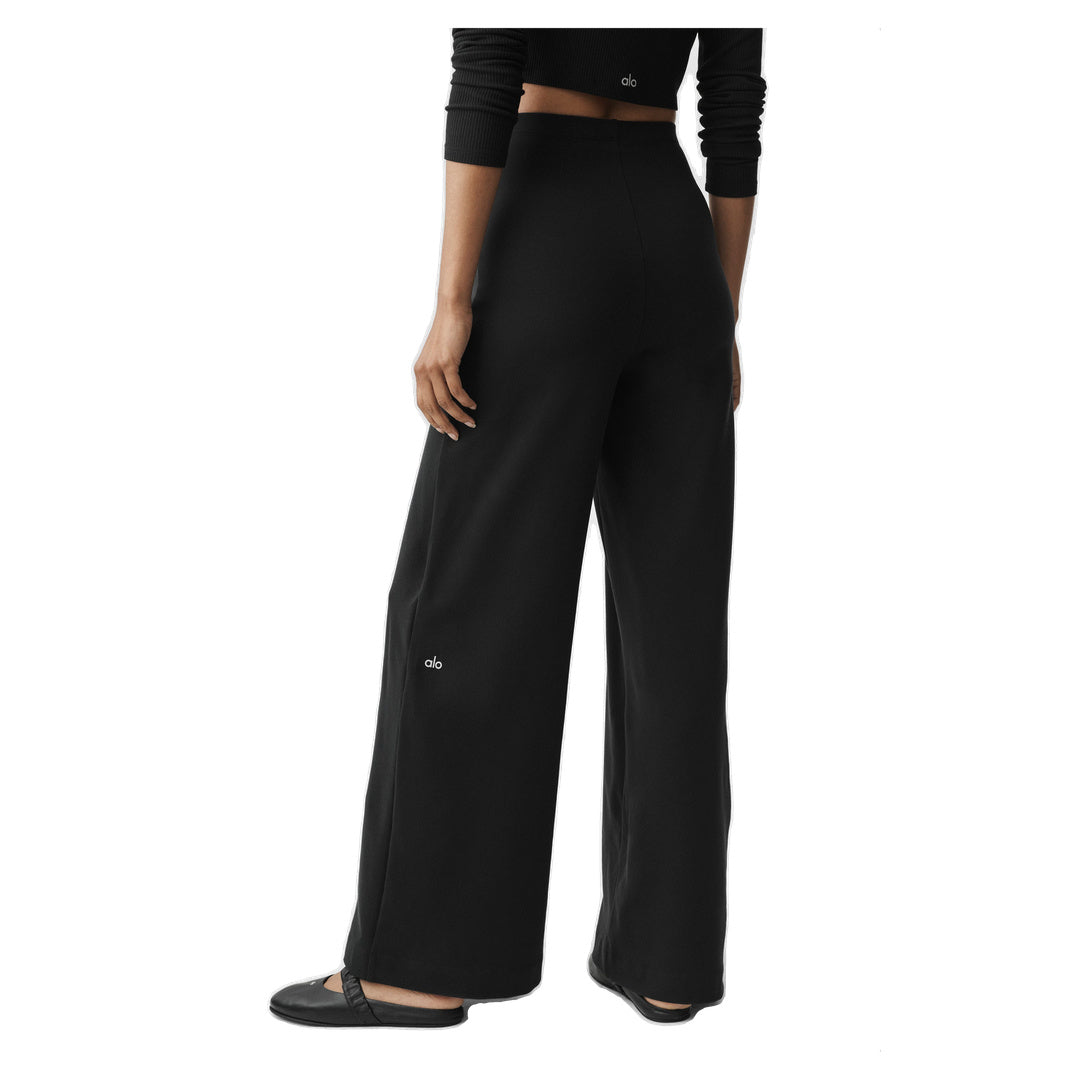 ALO Airbrush High-Waist Wide Leg Pant (Regular) - Black