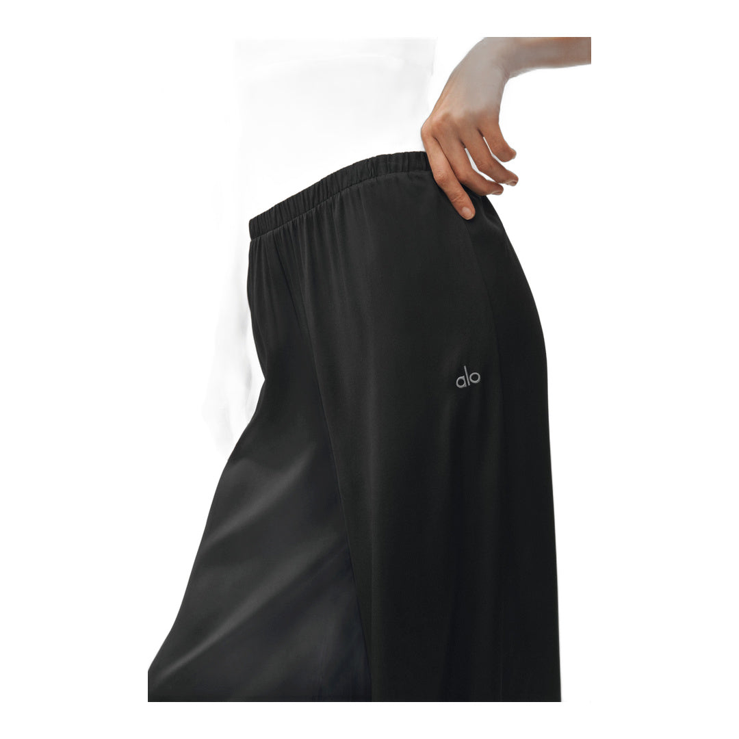 alo Silk Blend High-Waist Radiance Pant - Black