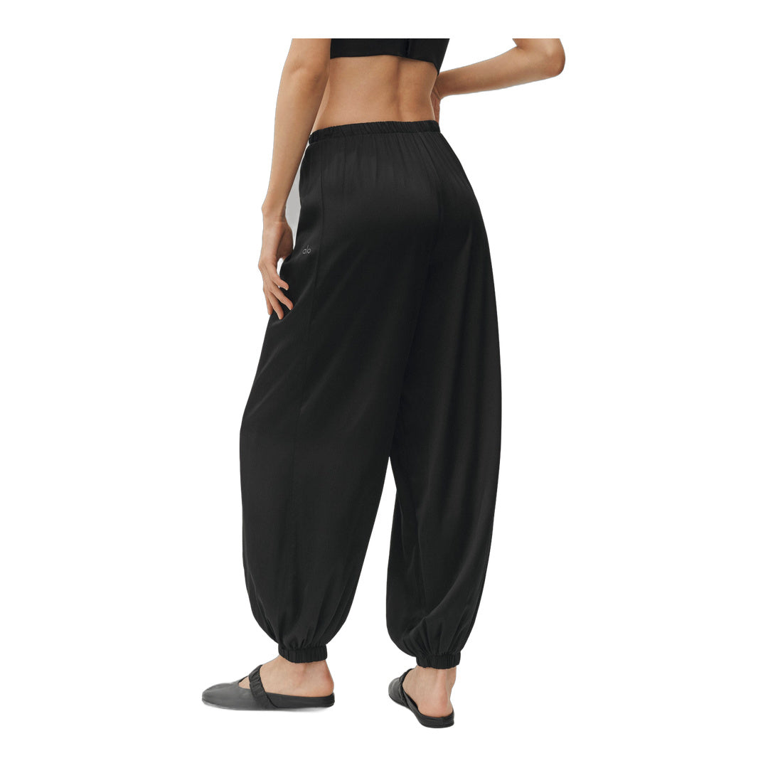 alo Silk Blend High-Waist Radiance Pant - Black