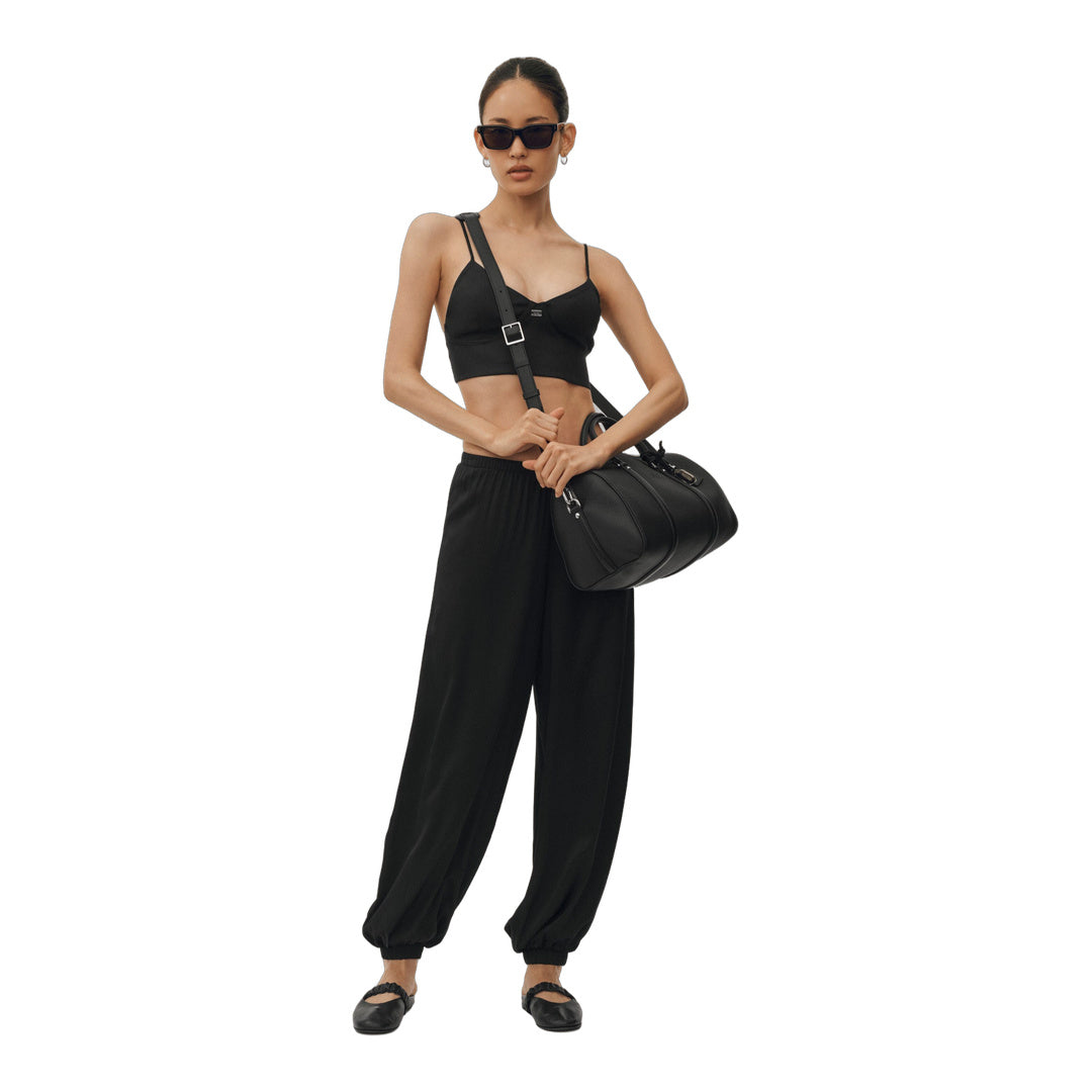 alo Silk Blend High-Waist Radiance Pant - Black