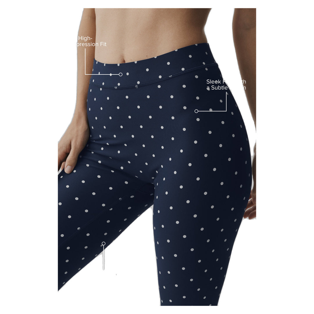 ALO Airlift Polka Dot High-Waist Iconic 90's Capri - Navy/White
