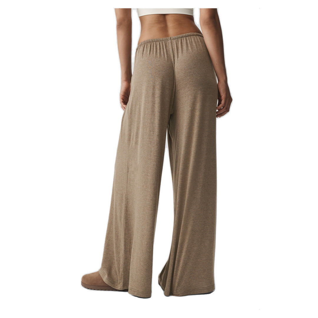 ALO Semi Sheer High-Waist Oasis Wide Leg Pant (Regular) - Java Brown Heather