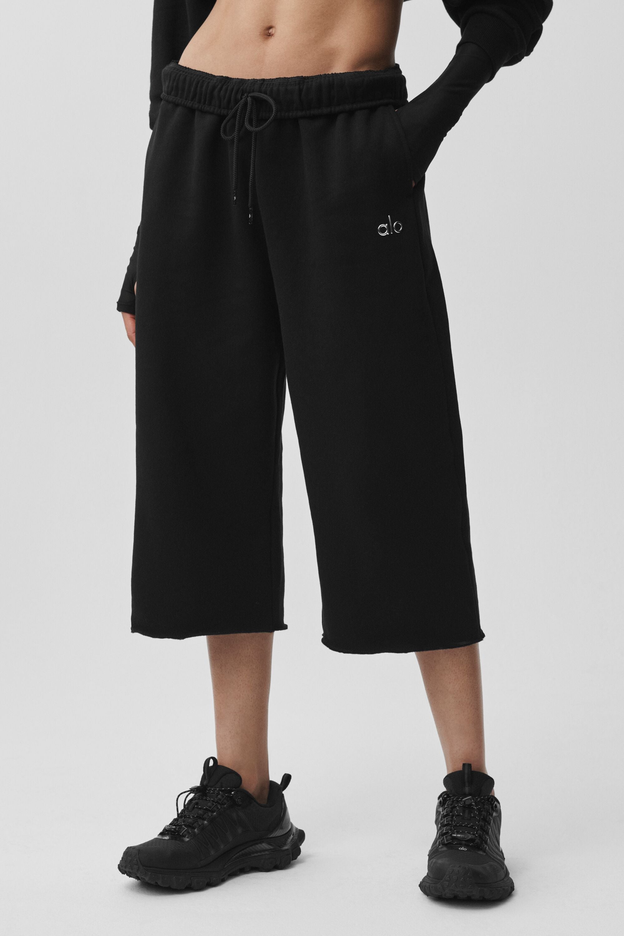 alo Accolade Cutoff Sweatpant - Black