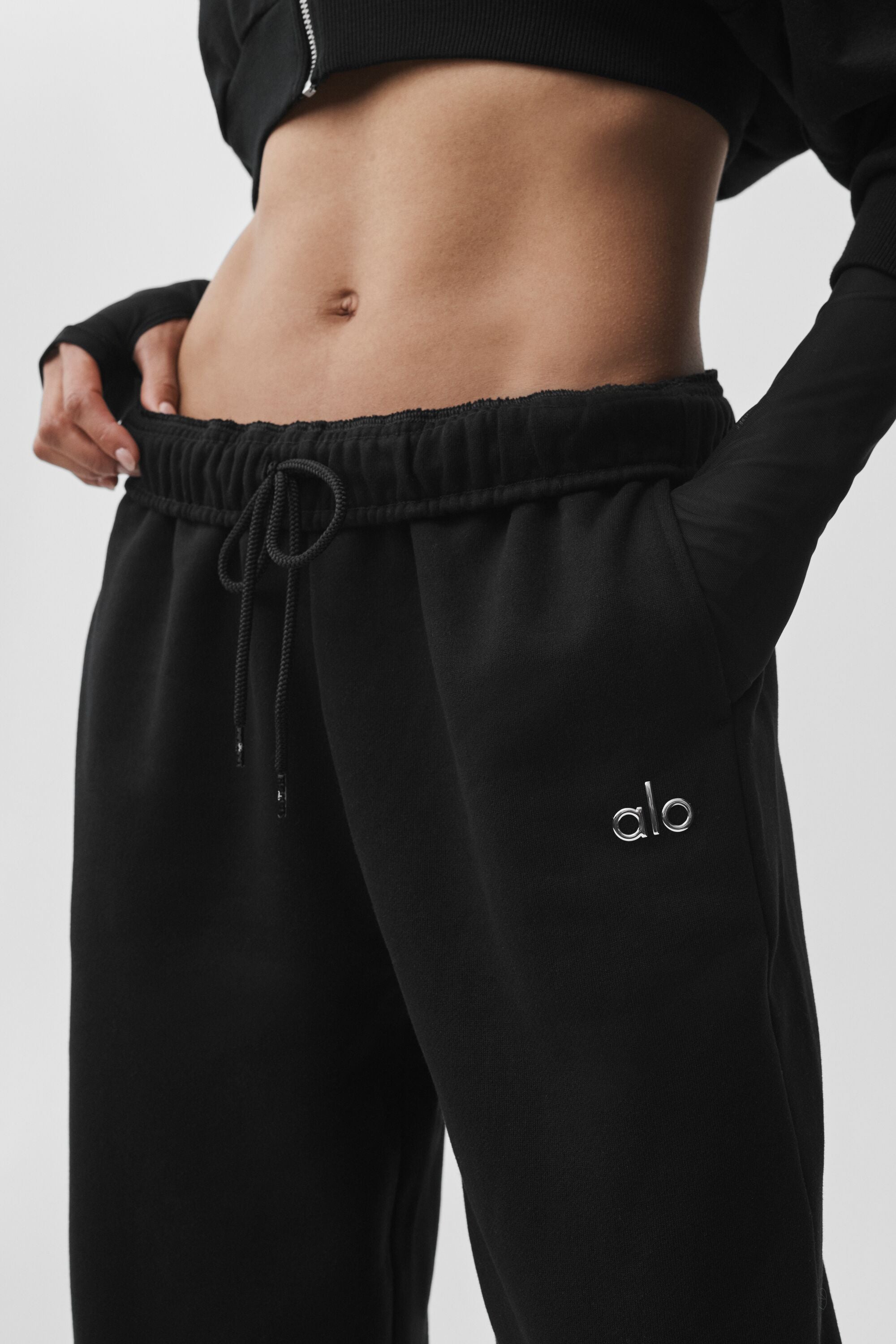 alo Accolade Cutoff Sweatpant - Black