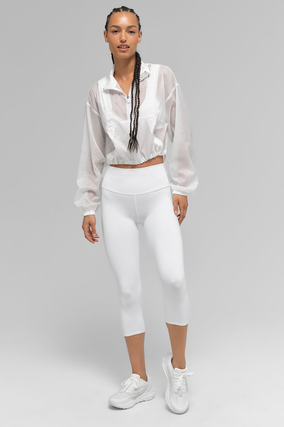 alo High-Waist Airbrush Capri - White