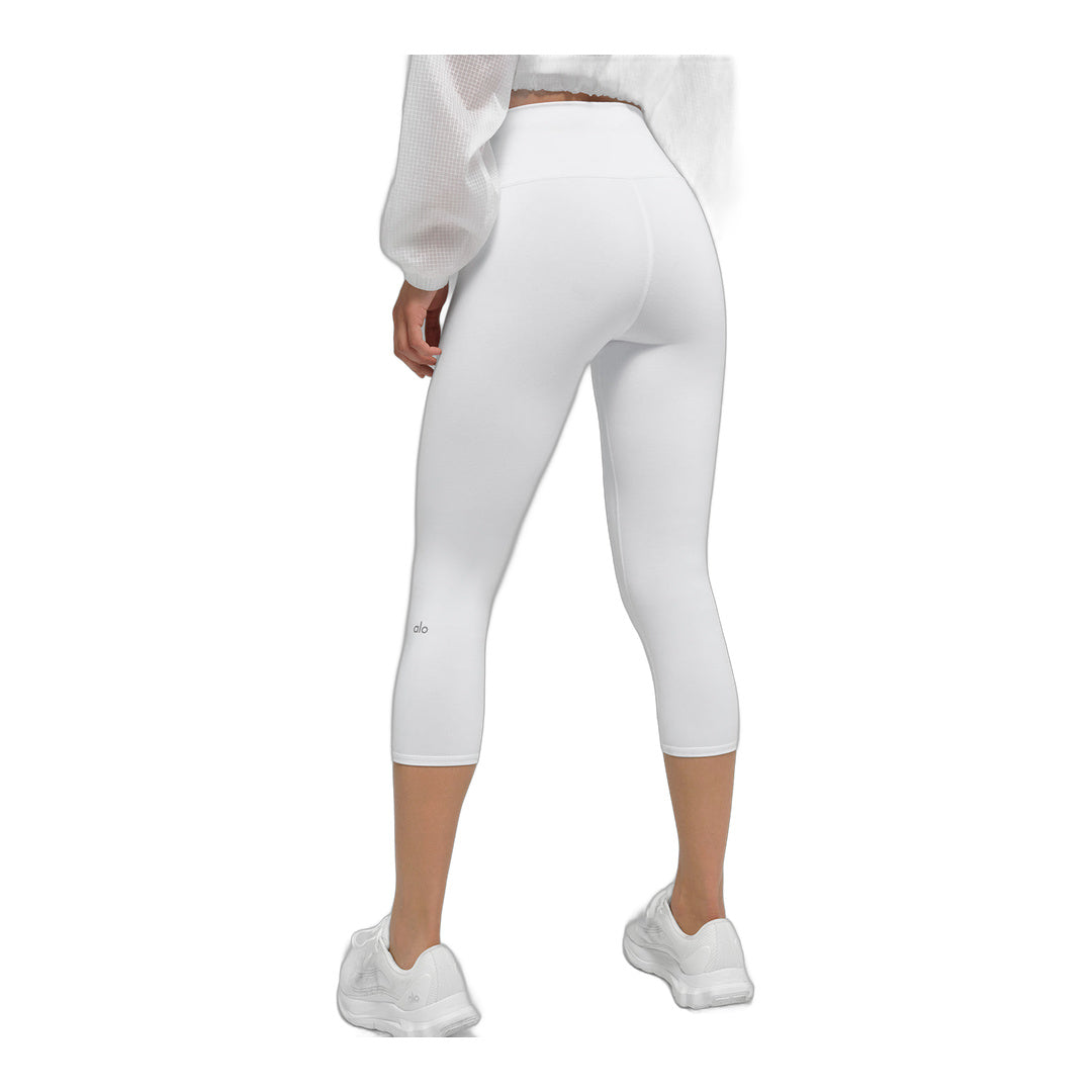 alo High-Waist Airbrush Capri - White