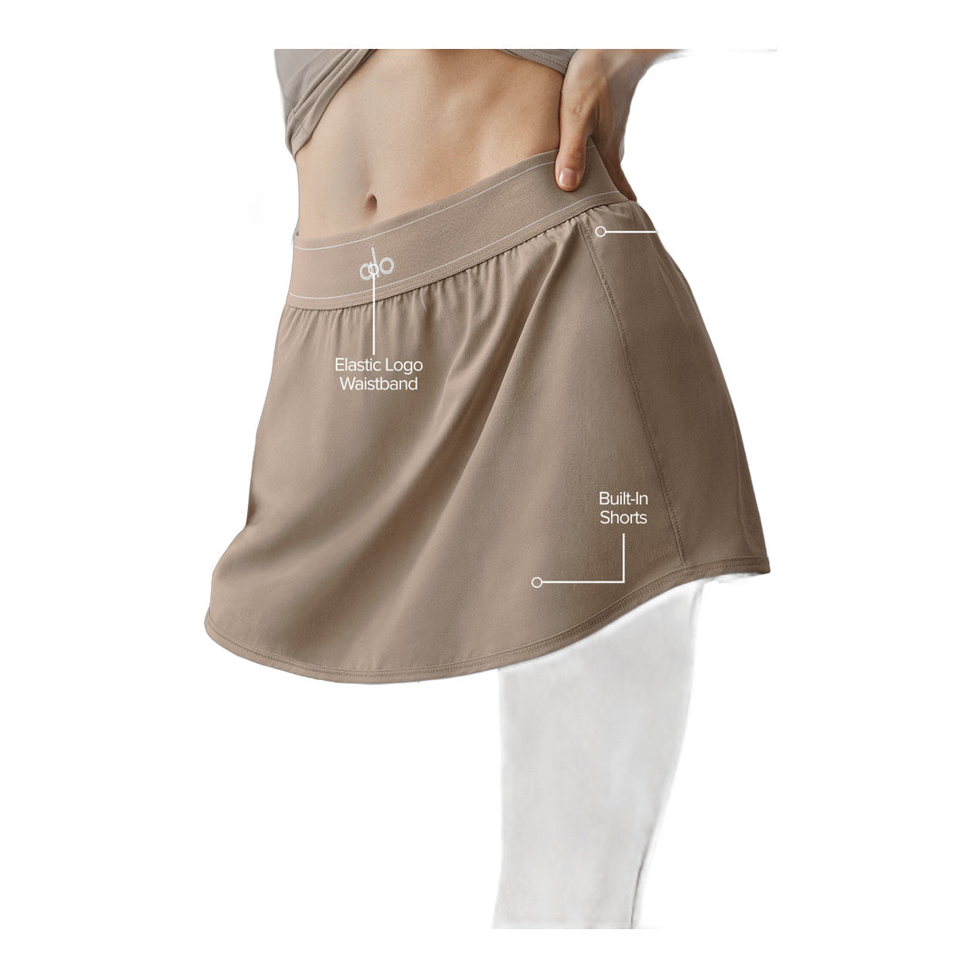 alo Match Point Tennis Skirt - Gravel