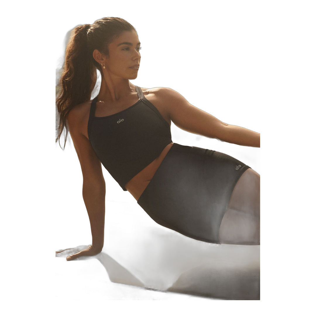 alo 5" Seamless Ribbed Favorite Short - Black