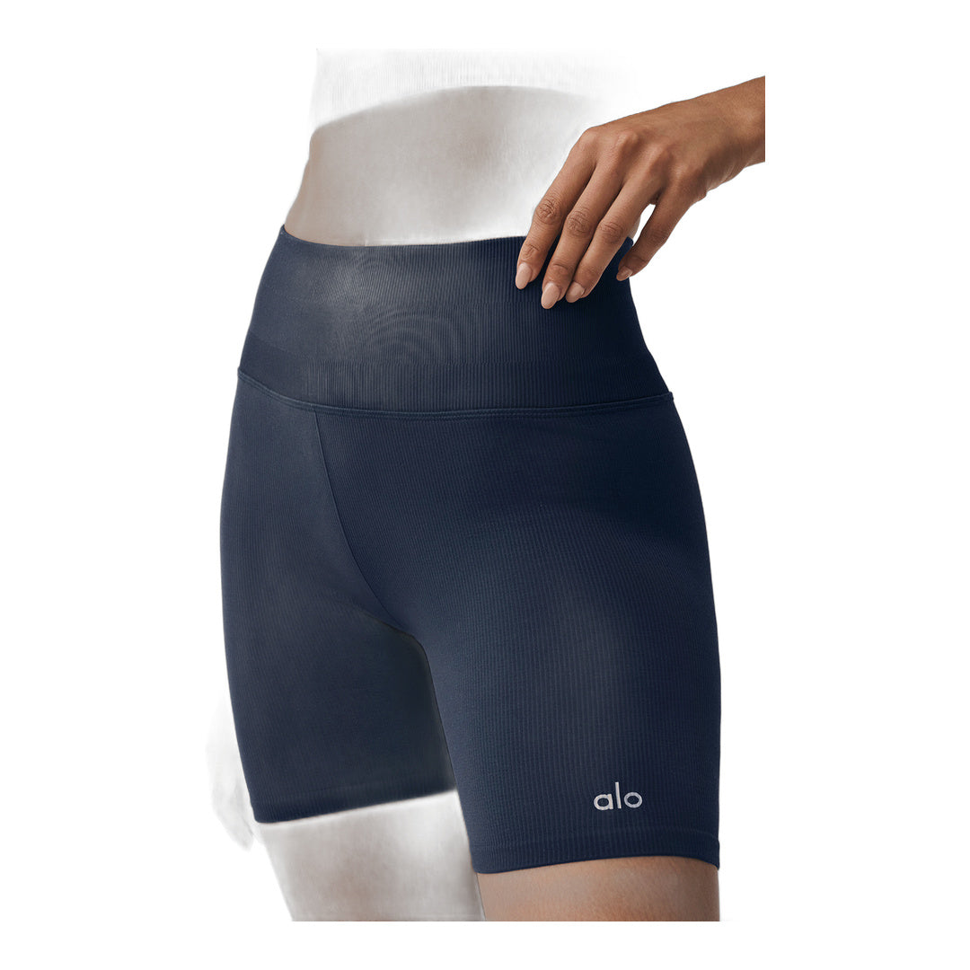 alo 5" Seamless Ribbed Favorite Short - Navy