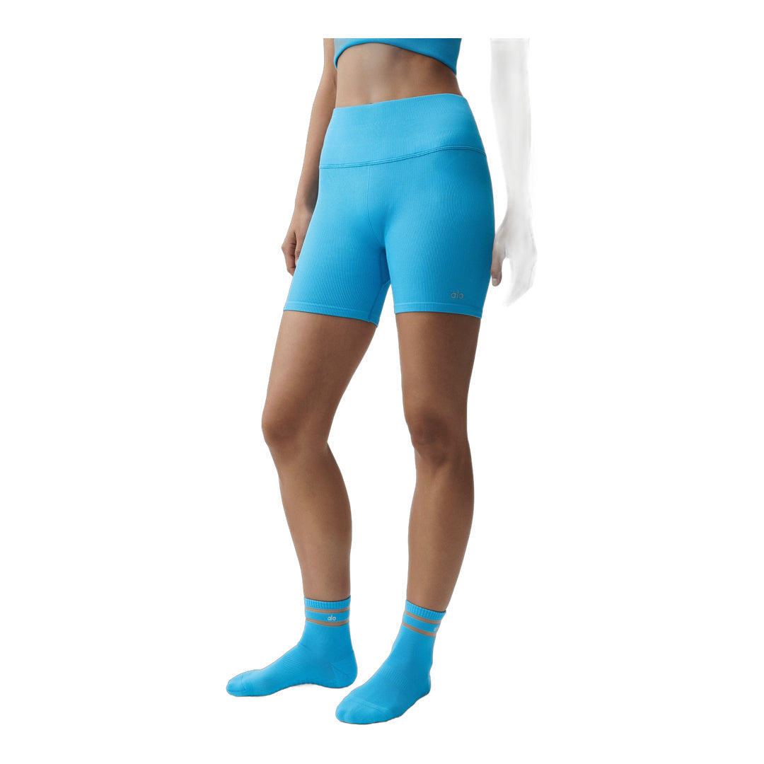 alo 5" Seamless Ribbed Favorite Short - Azure Blue