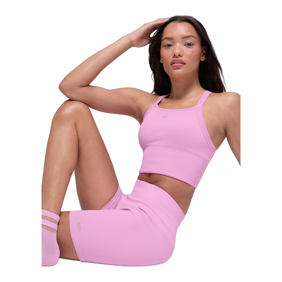 alo 5" Seamless Ribbed Favorite Short - Candy Heart Pink