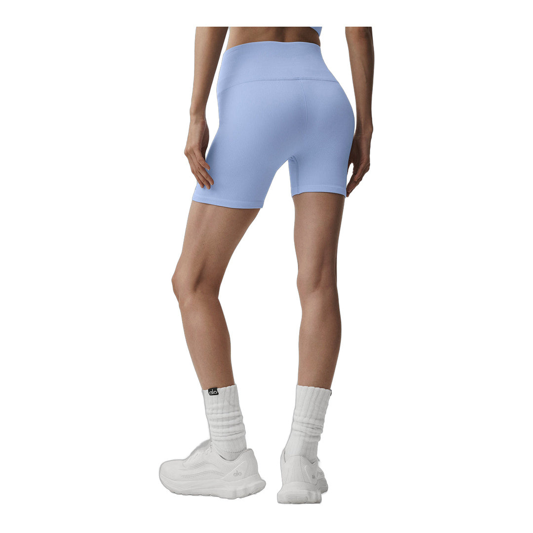 alo 5" Seamless Ribbed Favorite Short - Light Provence Blue