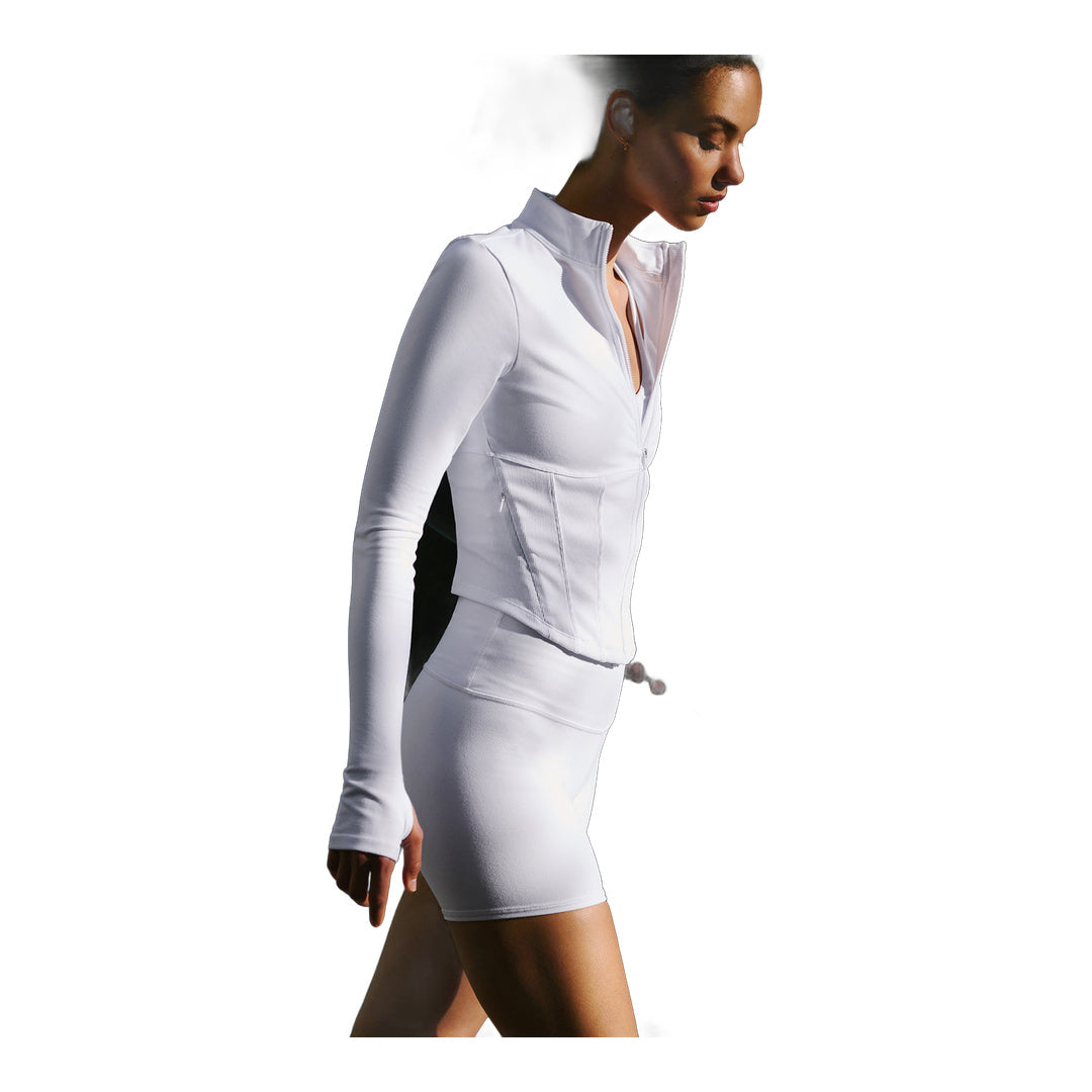 alo 5" Airbrush High-Waist Biker Short - White