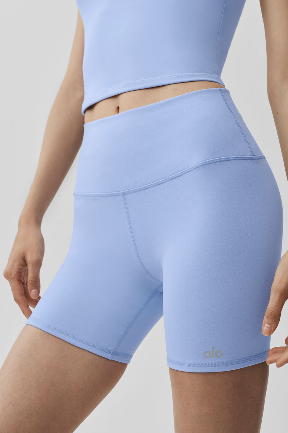 alo 5" Airbrush High-Waist Biker Short - Light Provence Blue