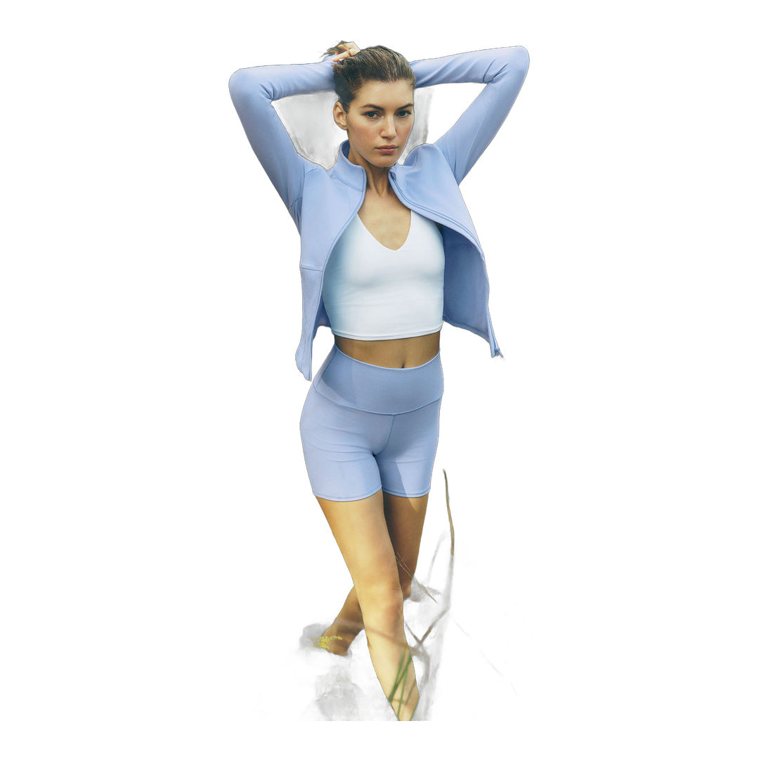 alo 5" Airbrush High-Waist Biker Short - Light Provence Blue