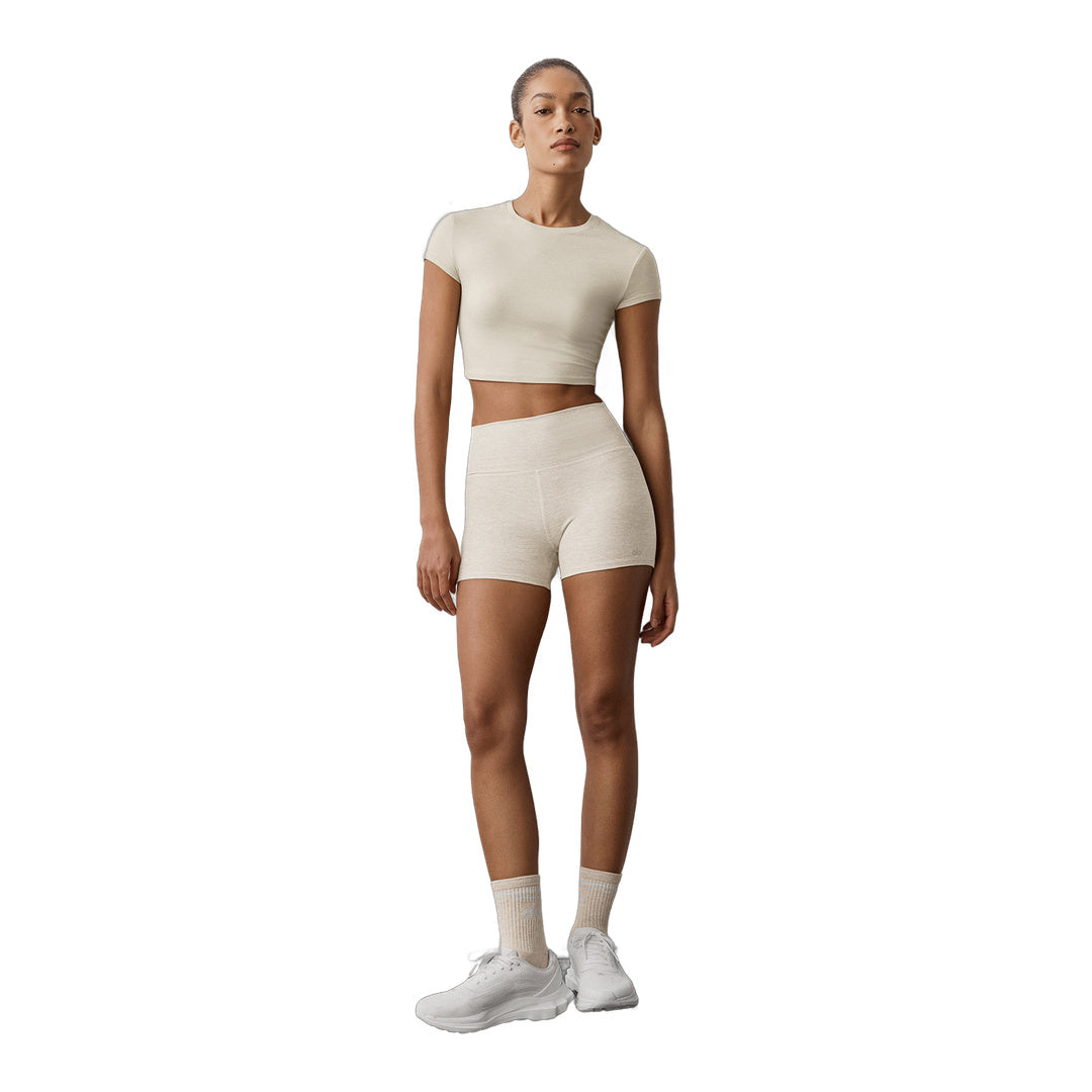 alo 3" Alosoft High-Waist Carefree Short - Oatmeal Heather