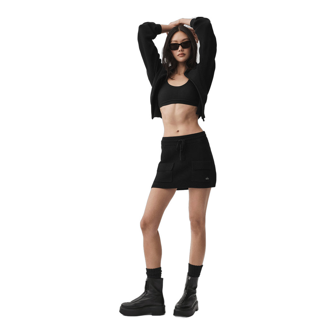 alo Scholar Knit Cargo Skirt - Black