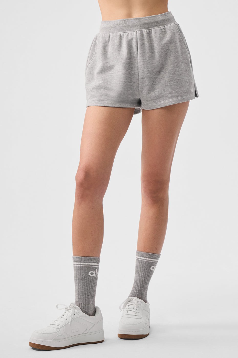 alo Low Key Sweat Short - Athletic Heather Grey