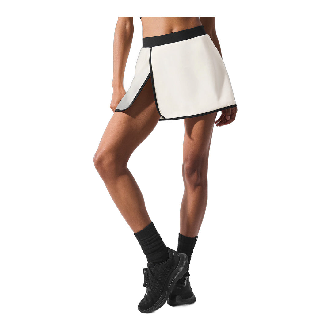 alo Airbrush Streamlined Skirt - Ivory/Black