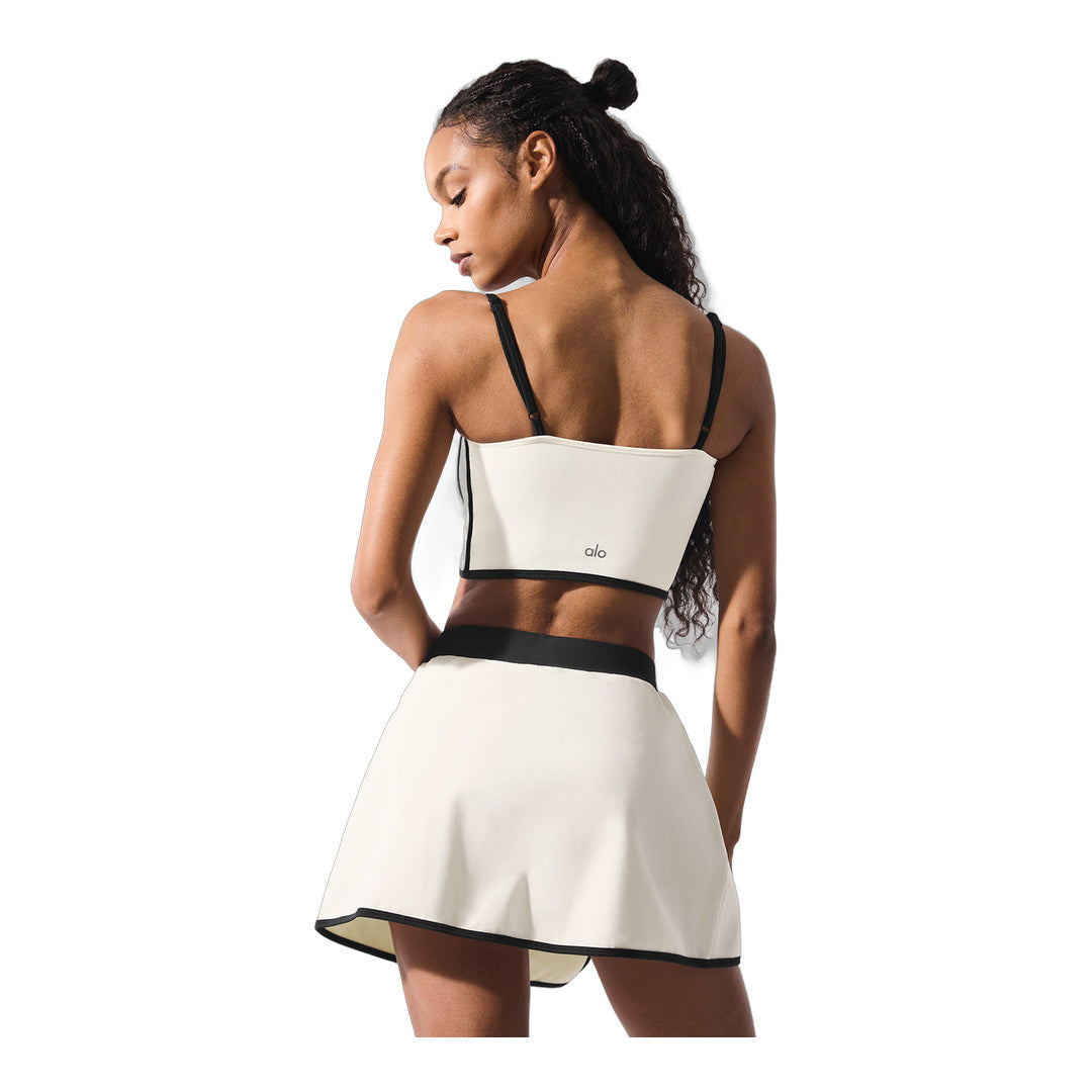 alo Airbrush Streamlined Bra Tank - Ivory/Black
