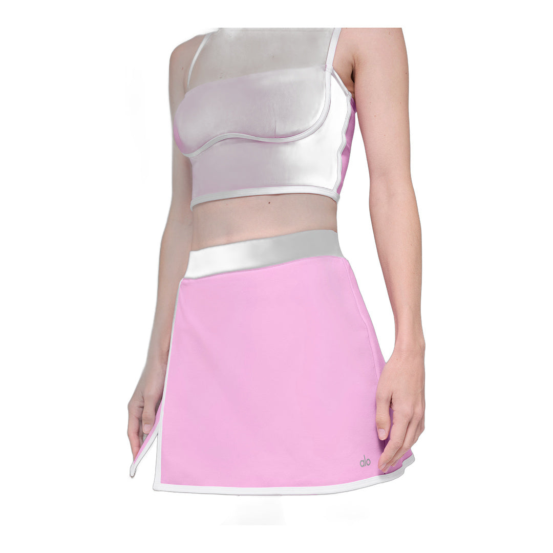 alo Airbrush Streamlined Skirt - Candy Heart Pink/White