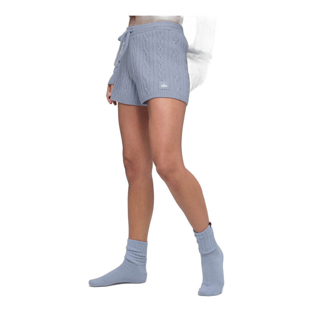 alo Cable Knit Winter Bliss Short - Winter Frost