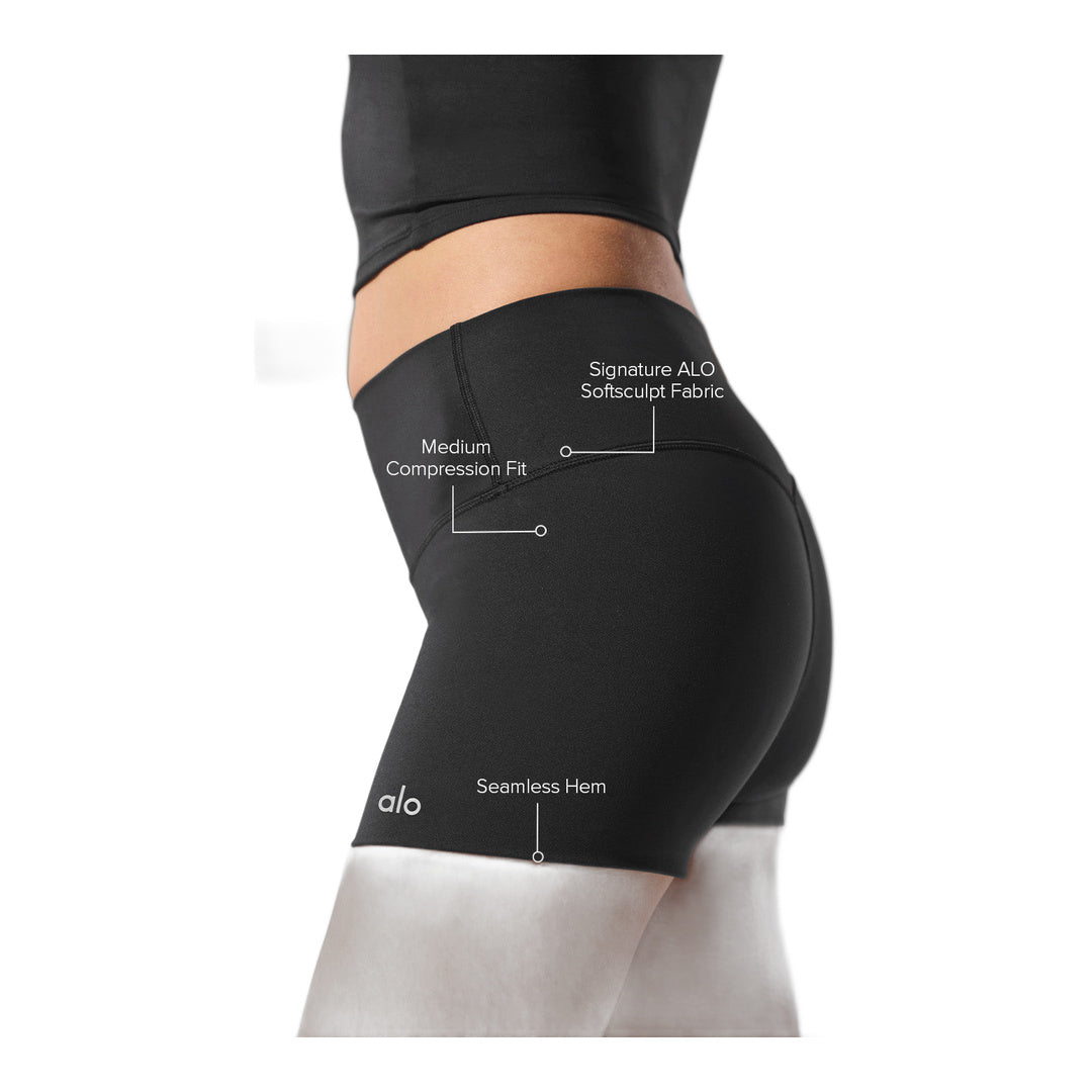 alo 3" ALO Softsculpt High-Waist Precision Short - Black