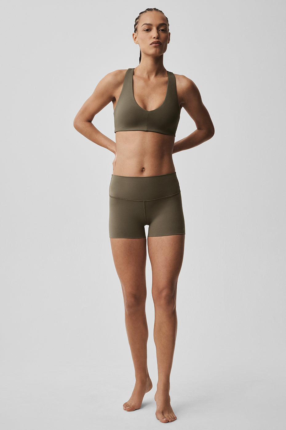 alo 3" ALO Softsculpt High-Waist Precision Short - Olive Tree