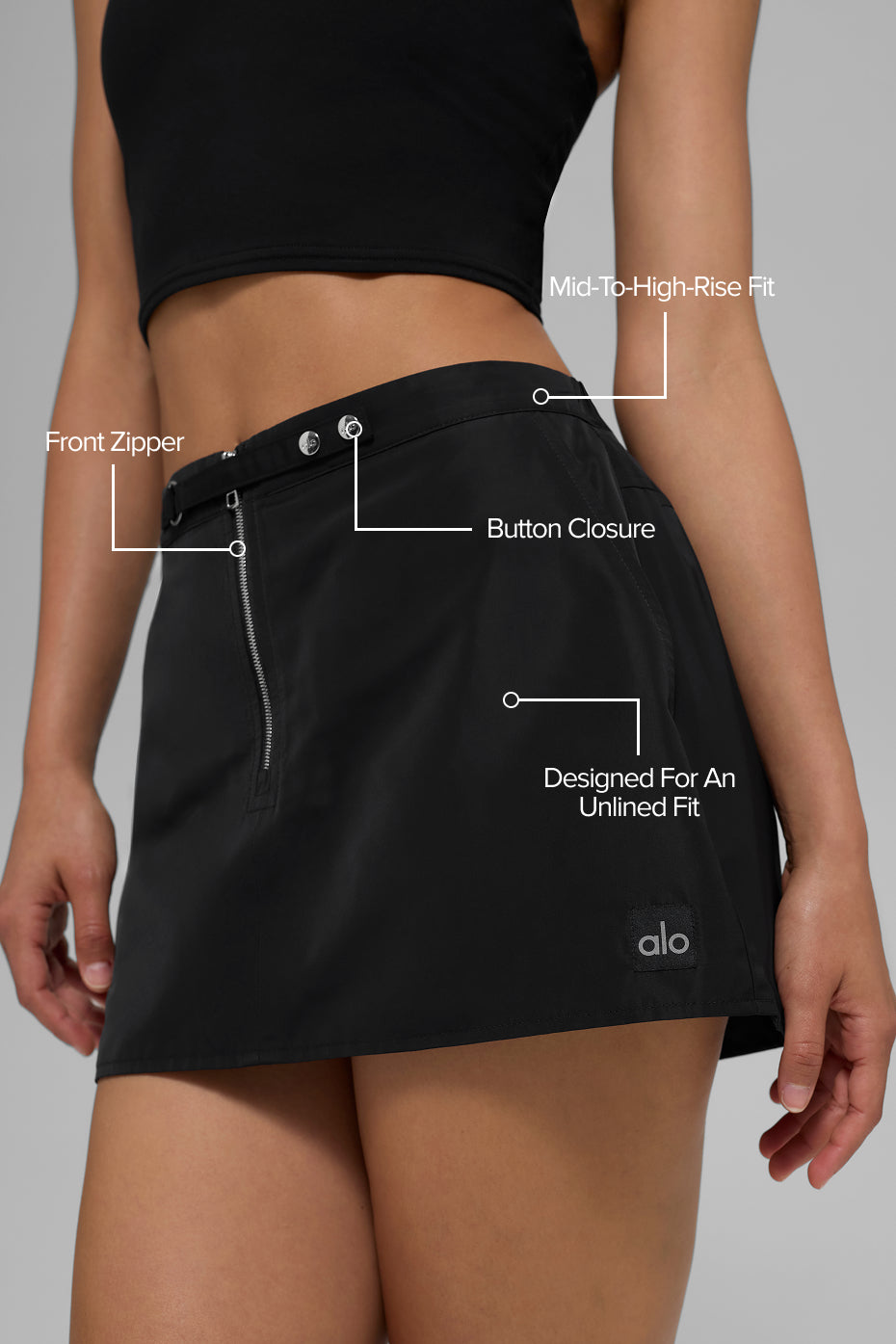 alo Work It Mini Skirt - Black