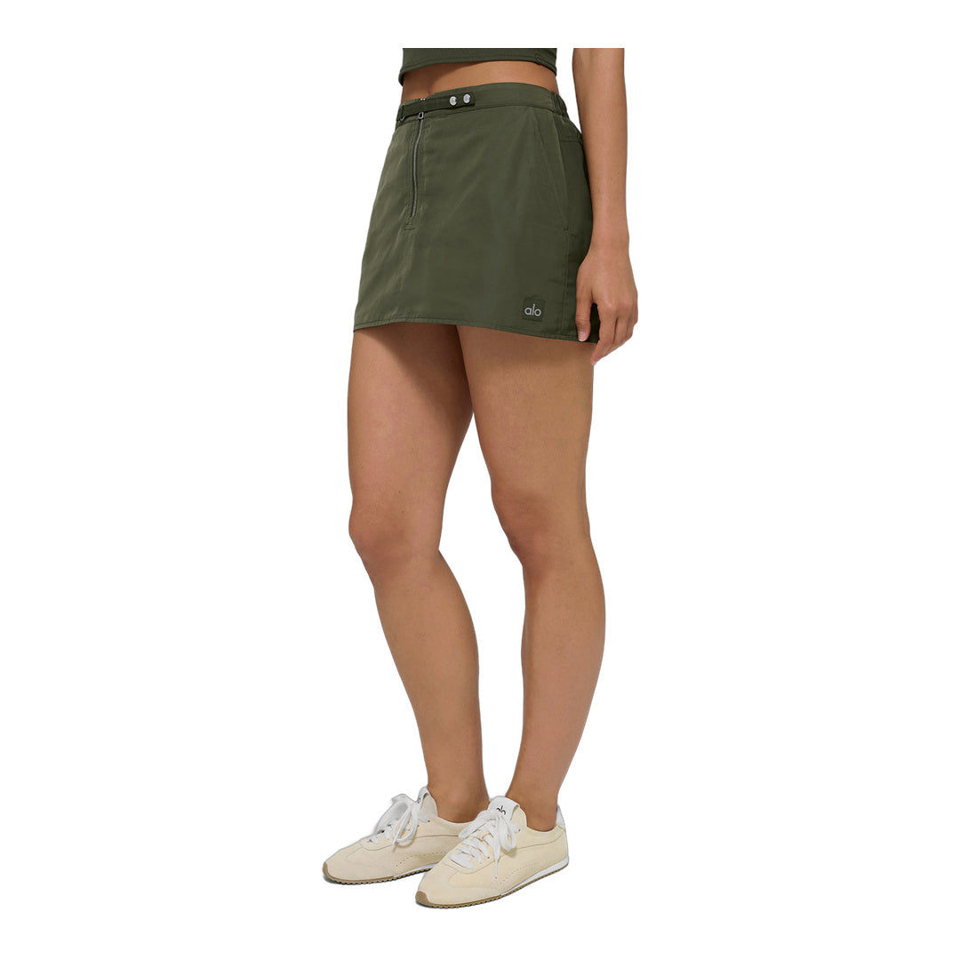 alo Work It Mini Skirt - Green Olive