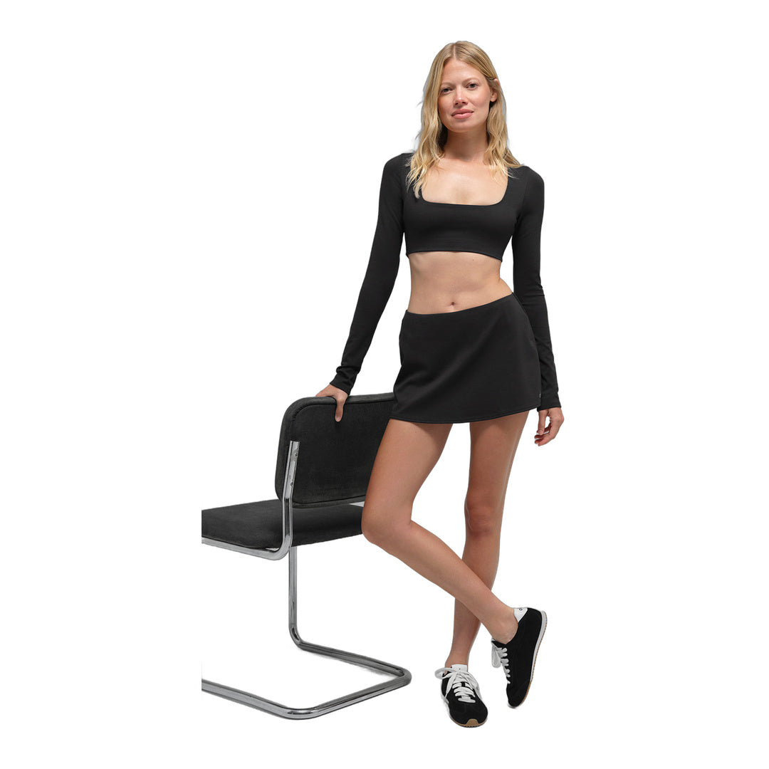 alo ALO Softsculpt Precision Mini Skirt - Black