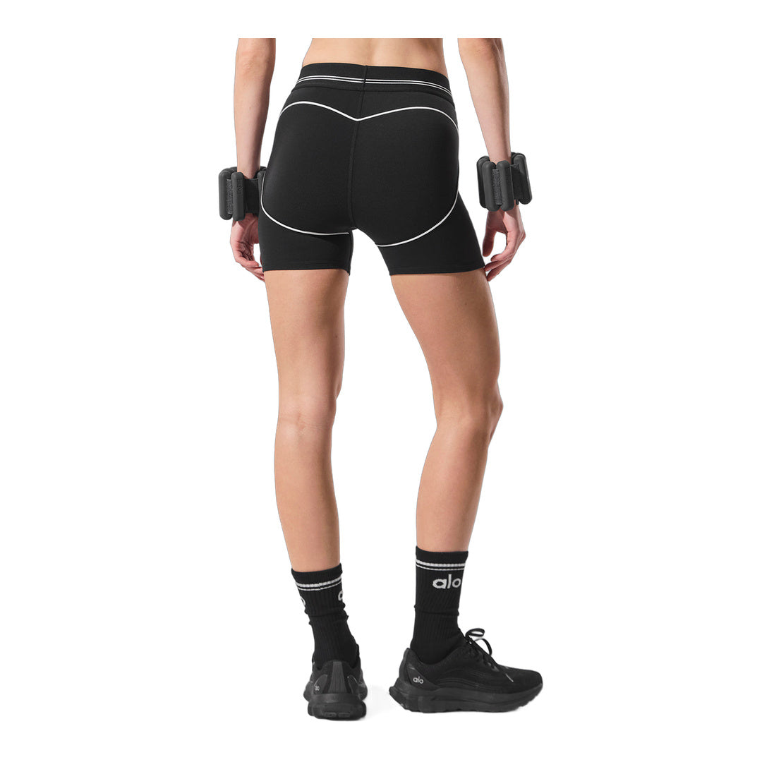 alo 4" Airbrush High-Waist Heart Throb Short - Black/White