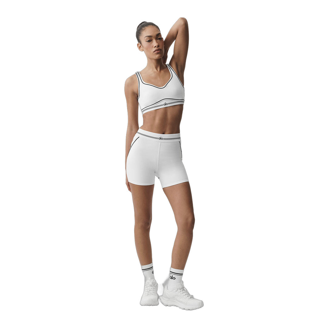 alo 4" Airbrush High-Waist Heart Throb Short - White/Black