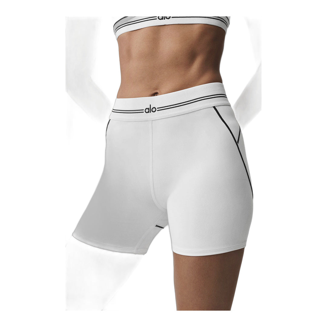 alo 4" Airbrush High-Waist Heart Throb Short - White/Black