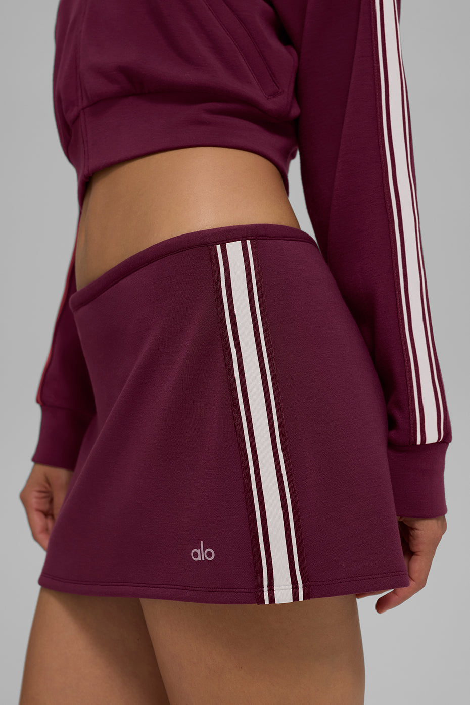 alo Track Star Mini Skirt - Burgundy