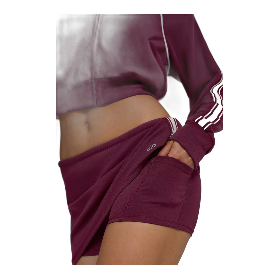 alo Track Star Mini Skirt - Burgundy