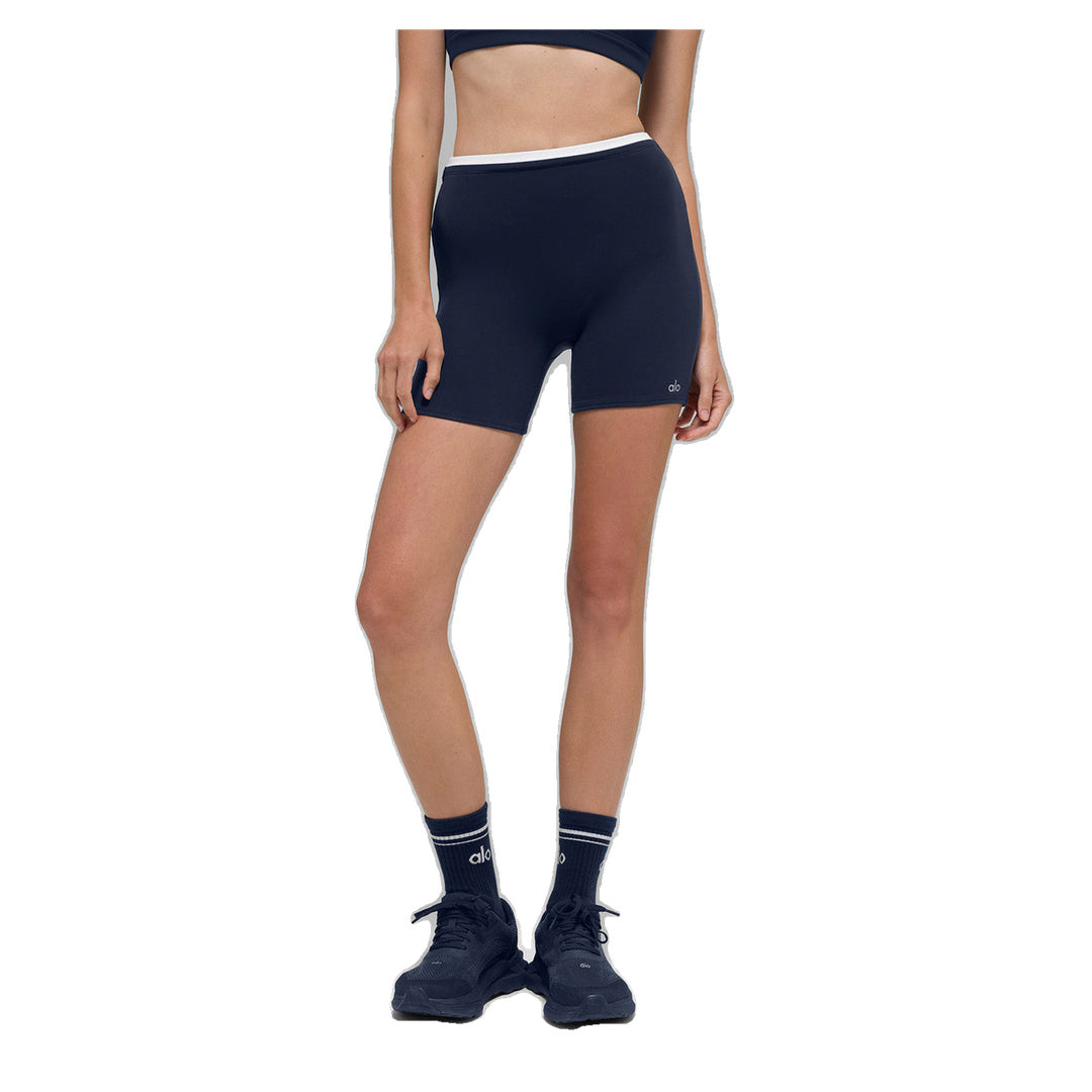 ALO 5" Airbrush Double Up Short - Navy/White
