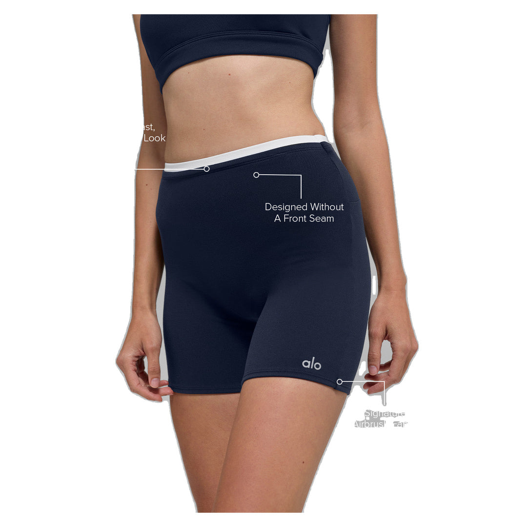 ALO 5" Airbrush Double Up Short - Navy/White