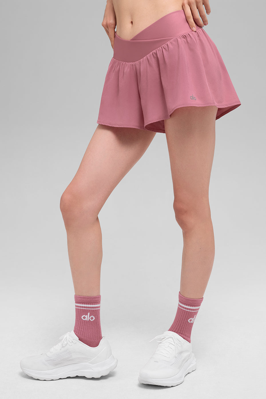 alo V-Cute Running Short - Pink Wild Rose