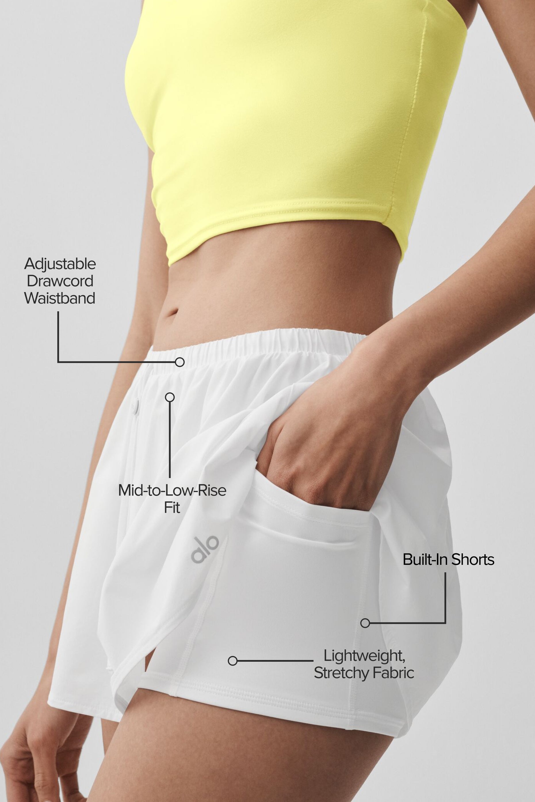 alo Breezy Tennis Skirt - White