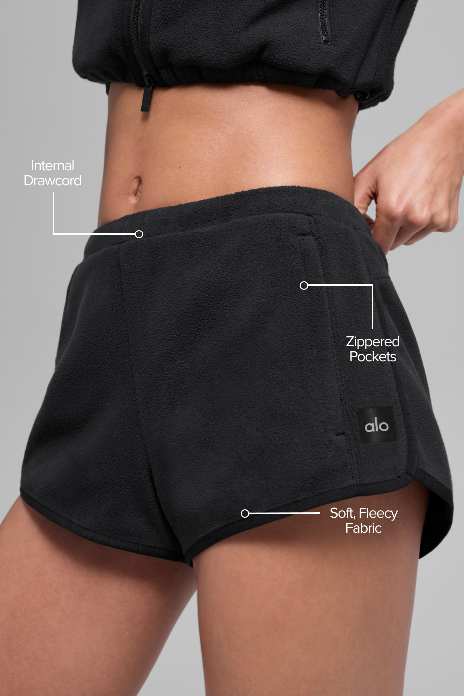 alo Polar Fleece Retreat Short - Black