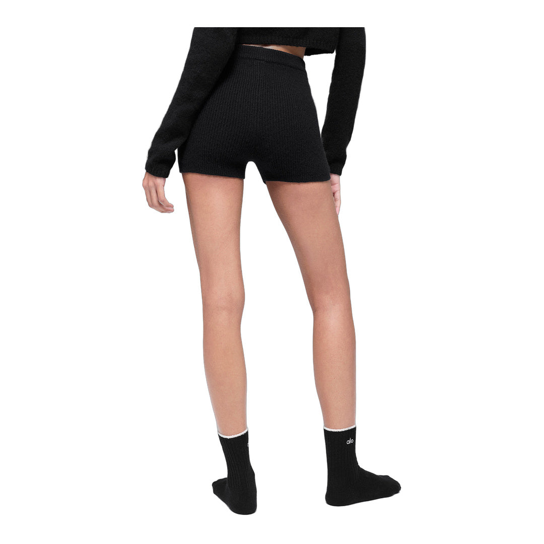 alo Wool Cashmere Ribbed Noble Short - Black