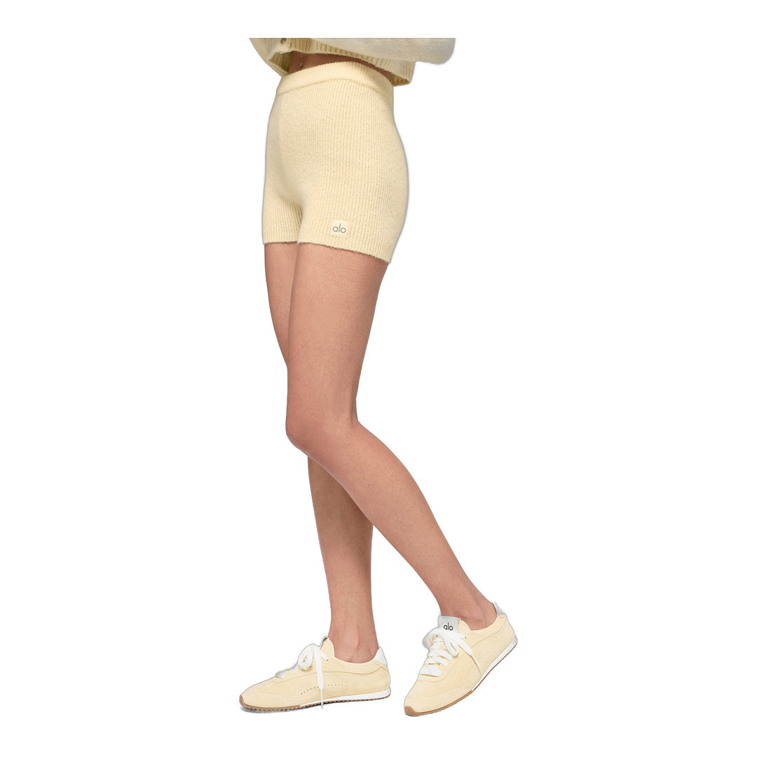 alo Wool Cashmere Ribbed Noble Short - Candlelight Yellow