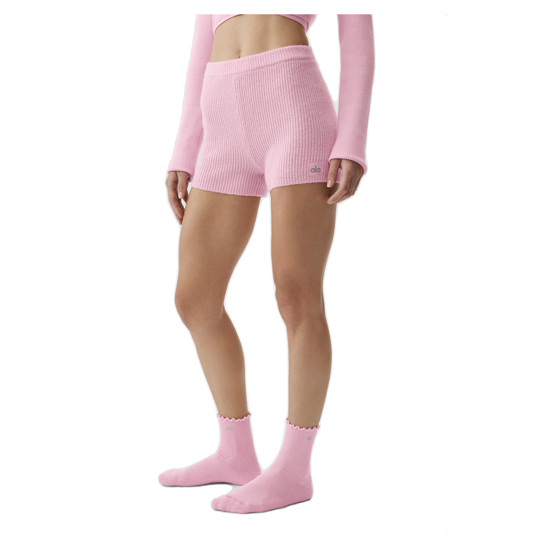 ALO Wool Cashmere Ribbed Noble Short - Pink Marshmallow