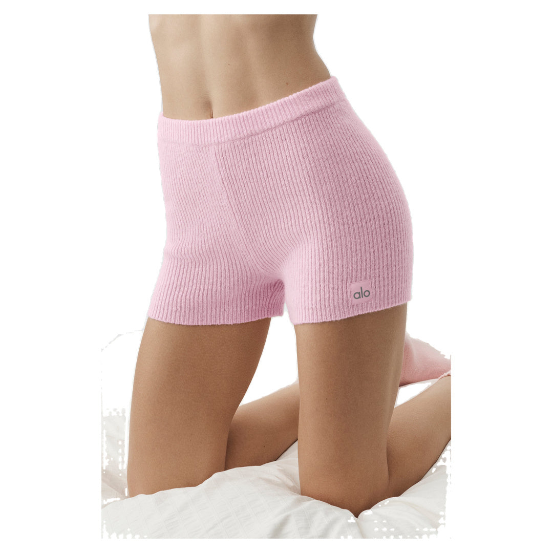 ALO Wool Cashmere Ribbed Noble Short - Pink Marshmallow